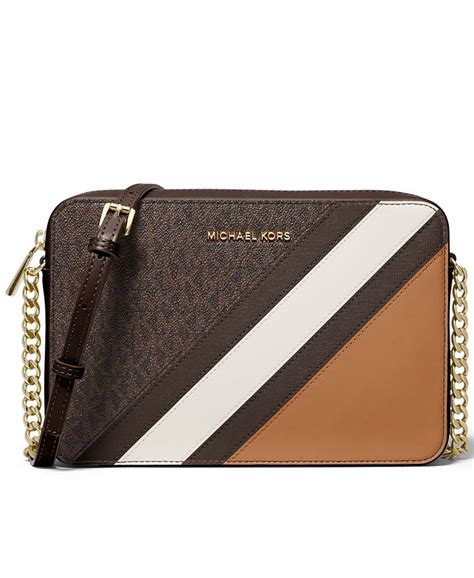 michael michael kors jet set large signature east west crossbody|Michael Kors studded crossbody bag.